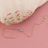 14k Gold | Evil Eye Dainty Chain Bracelet
