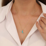 14k Gold | Luminous Crescent Moon Necklace