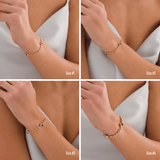 14k Gold Evil Eye Rolo Charm Bracelet