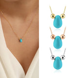 14k Gold | Minimal Turquoise Teardrop Necklace