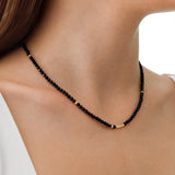 14k Gold | Black Onyx Eternity Beaded Necklace