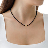 14k Gold | Black Onyx Eternity Beaded Necklace