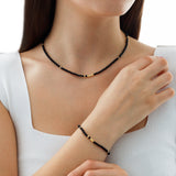 14k Gold | Black Onyx Eternity Beaded Necklace