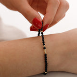 14k Gold | Black Onyx Eternity Beaded Necklace