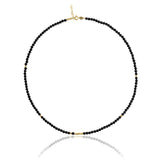 14k Gold | Black Onyx Eternity Beaded Necklace