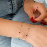 14k Gold | Minimal Onyx Beaded Bracelet