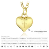 14k Gold | 2mm Rolo Chain Necklace with Puffy Heart Charm