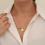 10k Gold | Disc Cremation Urn / Ash Holder Necklace