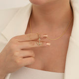 14k Gold | 2mm Rolo Chain Necklace with Anchor Charm