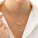 14k Gold | 2mm Rolo Chain Necklace with Anchor Charm