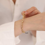 14k Gold | Barleycorn & Rolo Chain Bracelet