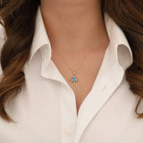 14k Gold | Blue Opal North Star Necklace
