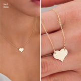 14K Gold | Minimal Heart Name Necklace
