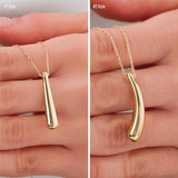 10k Gold | Slim Cone Cremation Urn / Ash Holder Necklace