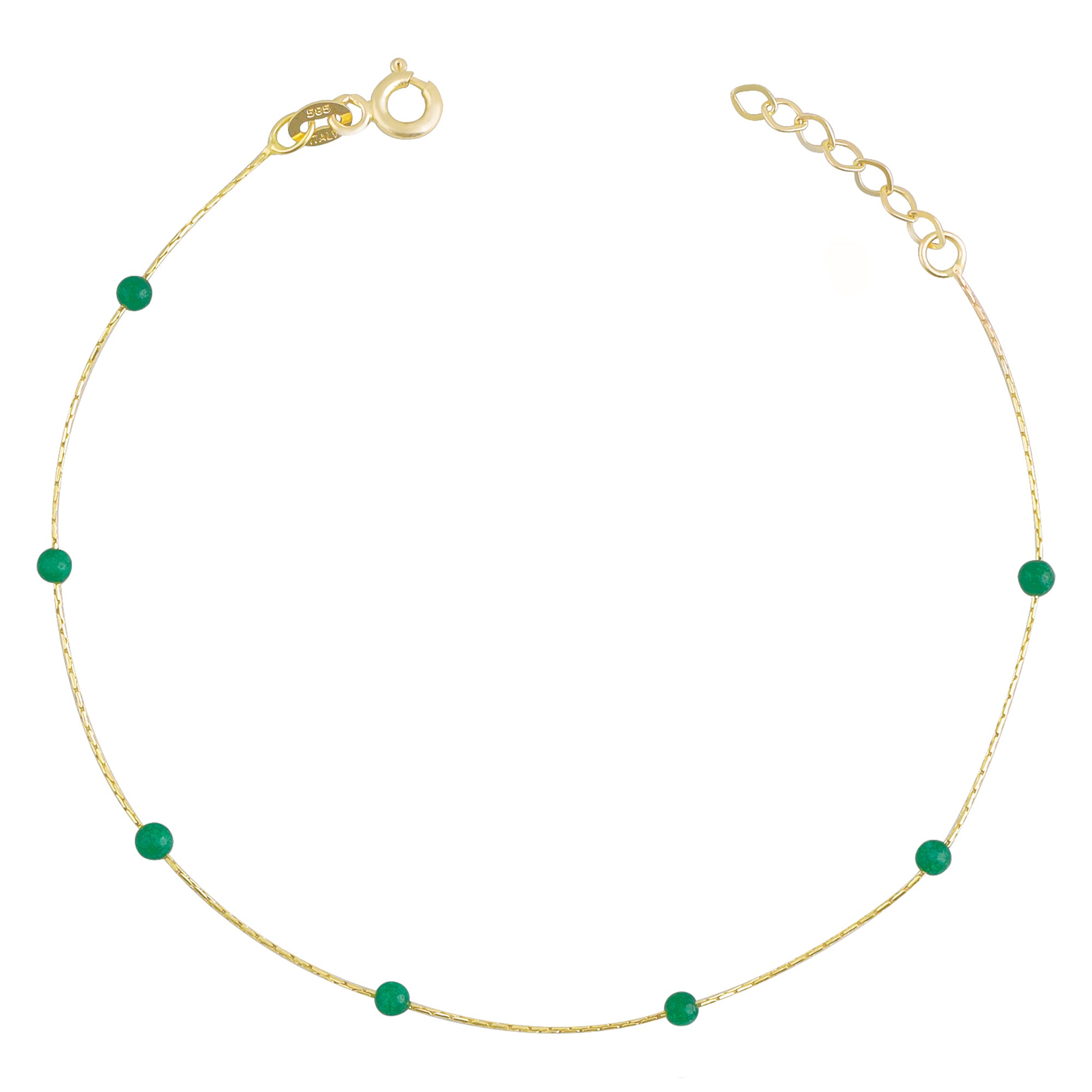 14k Gold | Minimal Onyx Beaded Bracelet