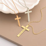 10k Gold | Cross Engraving Necklace
