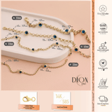 14k Gold Evil Eye Rolo Charm Bracelet