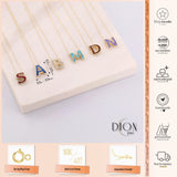 10k Gold | Colorful Initial Letter Necklace