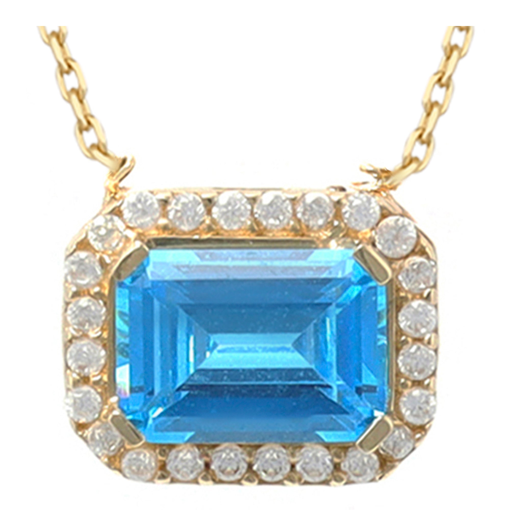 14k Gold | Emerald Baguette Cut Necklace
