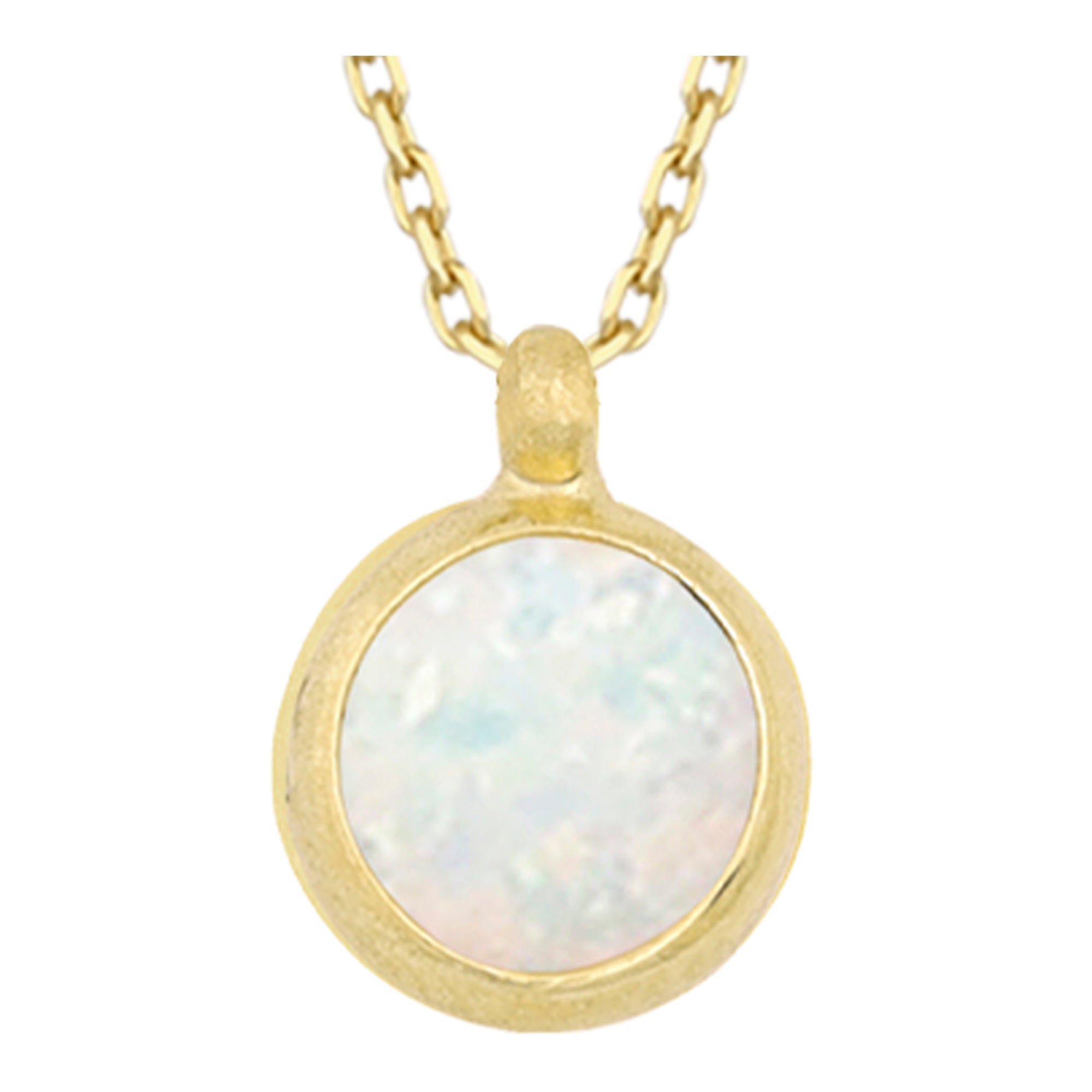 14k Gold | Minimalist Blue Opal Necklace