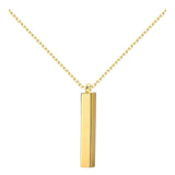 10k Gold | Bar Cremation Urn / Ash Holder Necklace