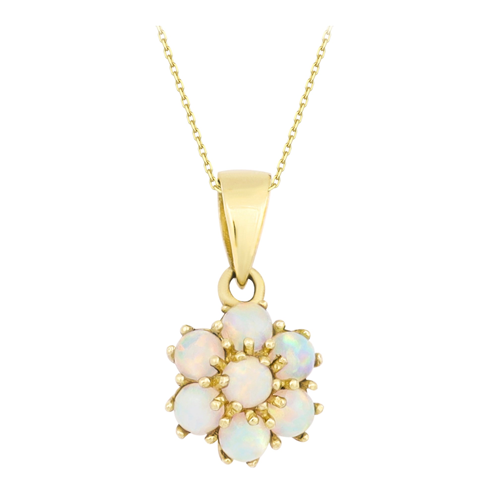 14k Gold | Turquoise Hexagon Flower Necklace