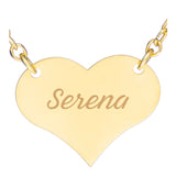 14K Gold | Minimal Heart Name Necklace