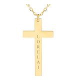 10k Gold | Cross Engraving Necklace