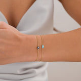 14k Gold | Evil Eye Dainty Chain Bracelet