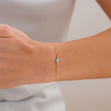 14k Gold | Evil Eye Dainty Chain Bracelet