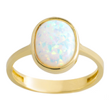 14k Gold | Oval Minimalist Opal Ring