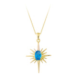 14k Gold | Aquamarine North Star Necklace