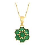14k Gold | Sapphire Hexagon Flower Necklace