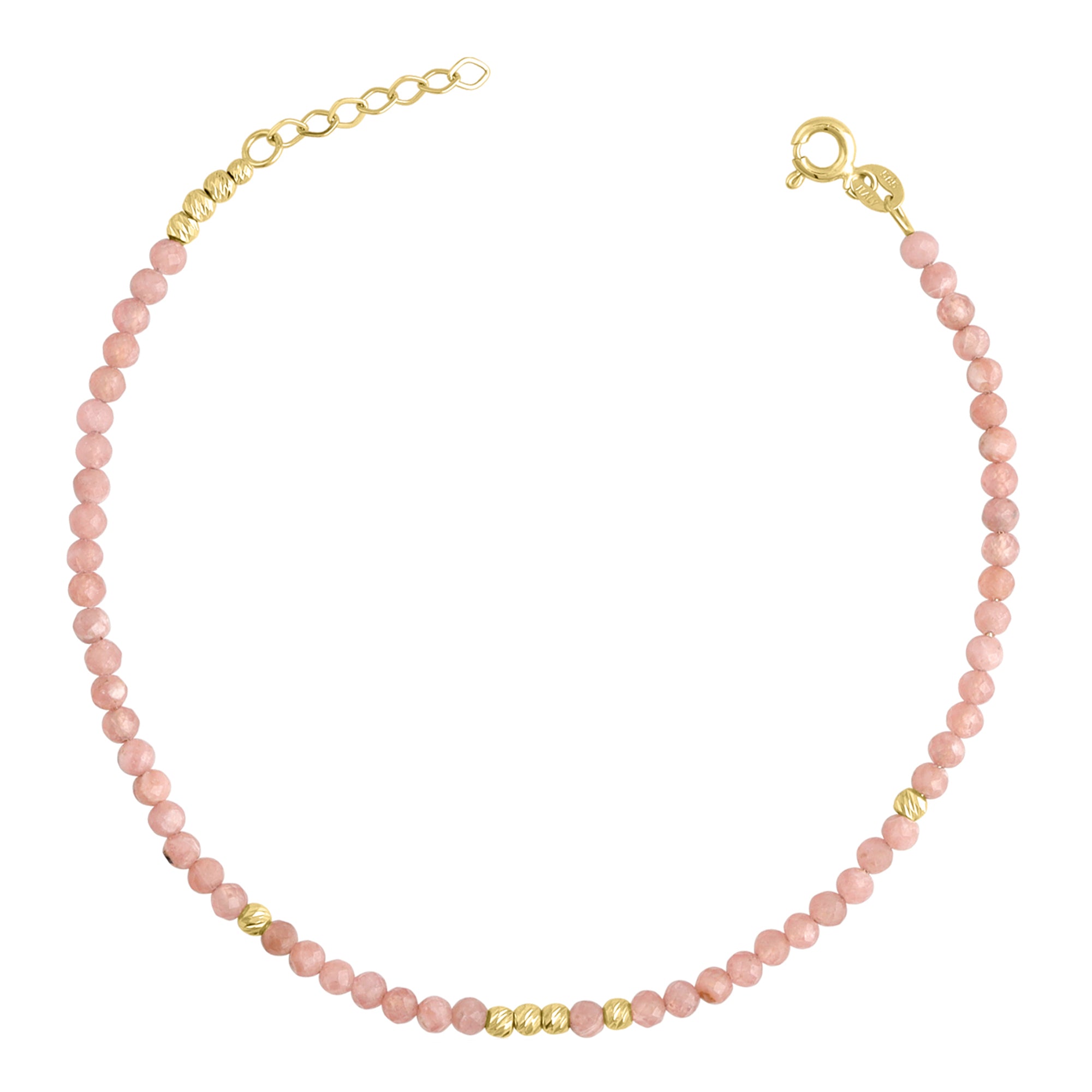 14k Gold | Unakite Eternity Beaded Bracelet