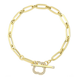 14k Gold | Paperclip Bracelet with Toggle Clasp