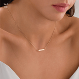 10k Gold | Horizontal Bar Cremation Urn / Ash Holder Necklace