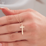 10k Gold | Cross Engraving Necklace