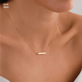 14k Gold | Horizontal Bar Cremation Urn / Ash Holder Necklace