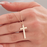 10k Gold | Cross Engraving Necklace