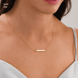 10k Gold | Horizontal Bar Cremation Urn / Ash Holder Necklace