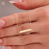 10k Gold | Horizontal Bar Cremation Urn / Ash Holder Necklace