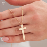10k Gold | Cross Engraving Necklace
