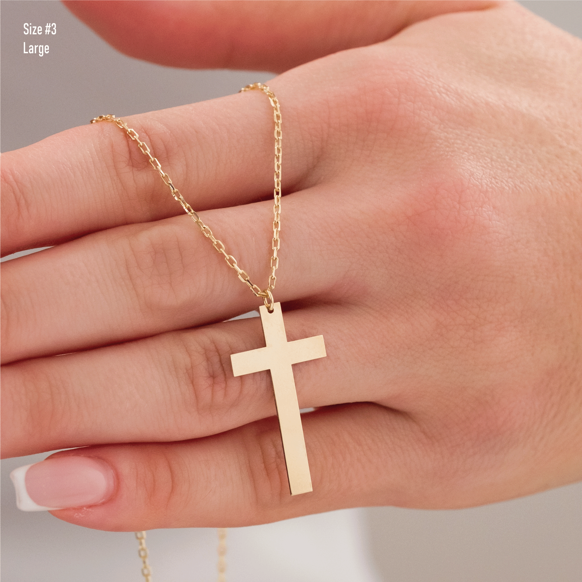 10k Gold | Cross Engraving Necklace