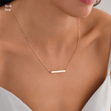 14k Gold | Horizontal Bar Cremation Urn / Ash Holder Necklace