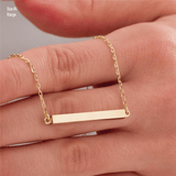 14k Gold | Horizontal Bar Cremation Urn / Ash Holder Necklace