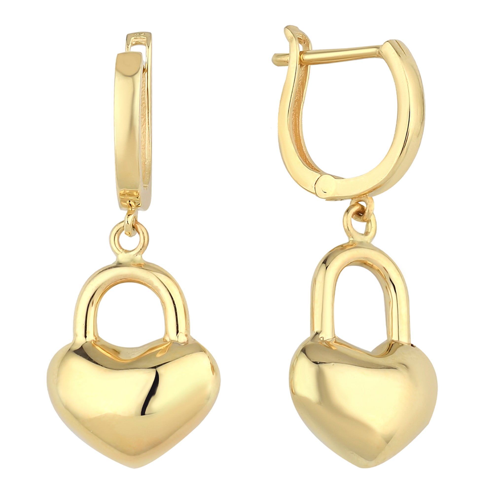 14k Gold | Puffy Star Dangle Earrings