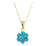 14k Gold | Sapphire Hexagon Flower Necklace