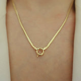 14k Gold | 2.5mm Snake Necklace with Sailor Clasp