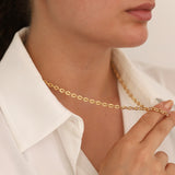 14k Gold | Flat Oval Cable Chain Necklace