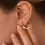 14k Gold Thin Hoop Earrings - DionJewel